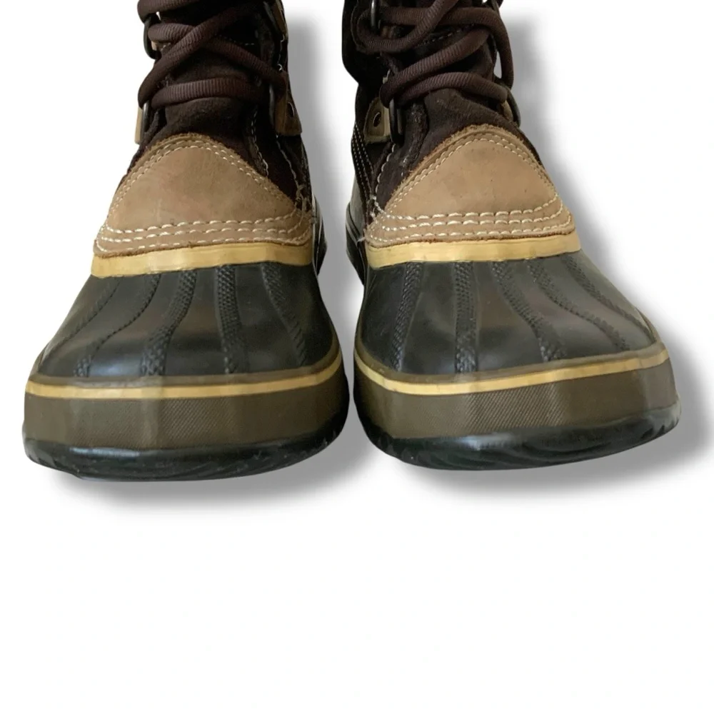 SOREL Joan of Arctic Boots Waterproof Brown Tan Black Size 7